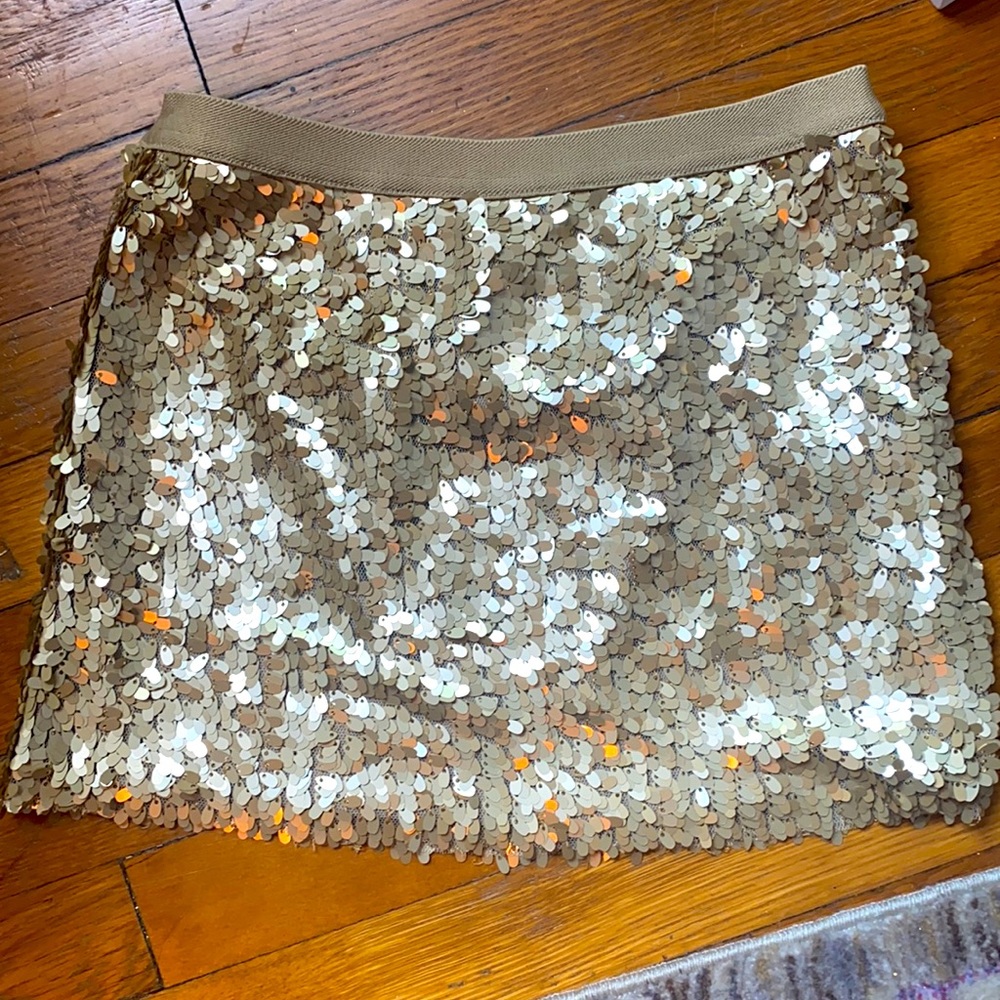 Plastic Island beige sequin mini XS